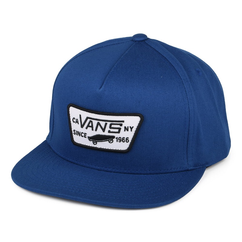 Vans Hats Full Patch Snapback Cap – Mid Blue Adjustable