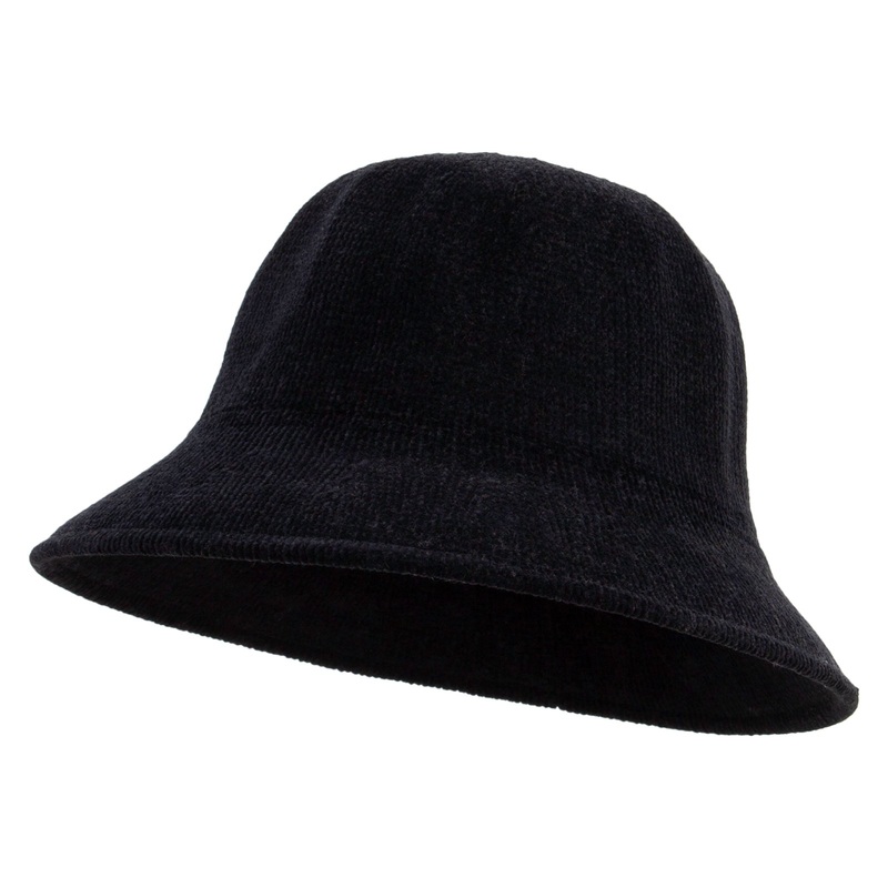 Women’s Chenille Bucket Hat Black One Size