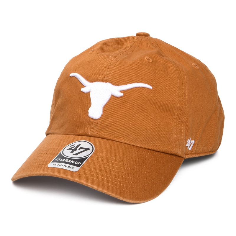 47 Brand Texas Longhorns Baseball Cap – NCAA Clean Up – Burnt Orange Adjustable