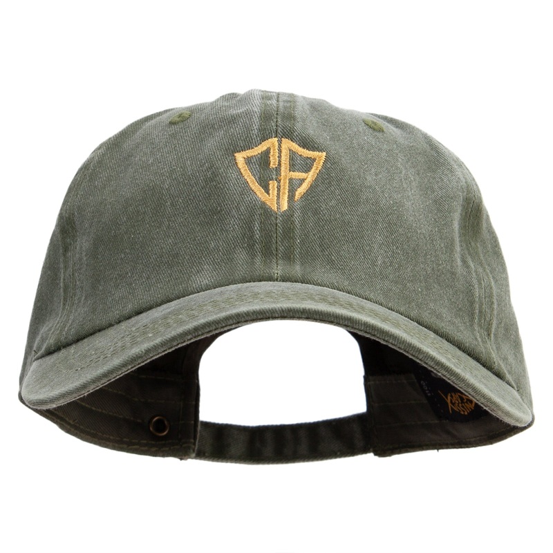 California Shield Logo Embroidered Cotton Twill Premium Pigment Dyed Cap Olive One Size