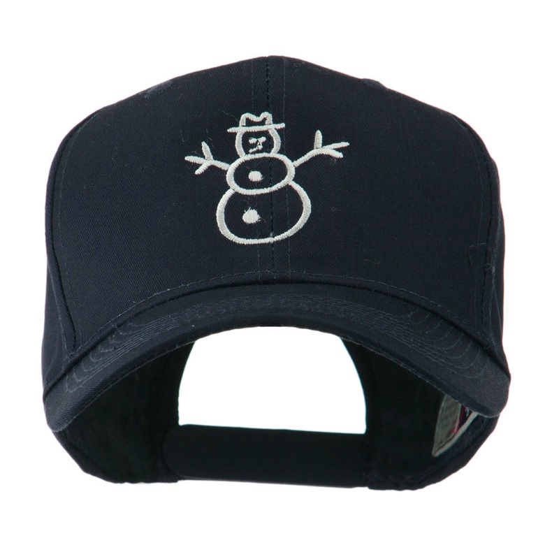 Christmas Snowman Outline Embroidered Cap Navy One Size