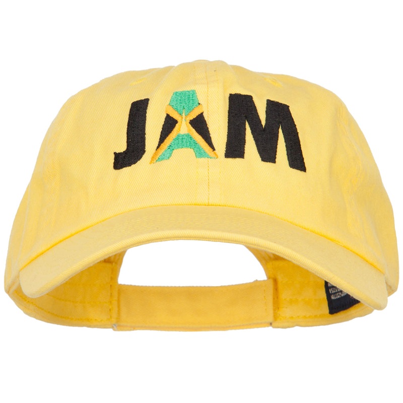 Jamaica JAM Flag Embroidered Low Profile Cap Yellow One Size