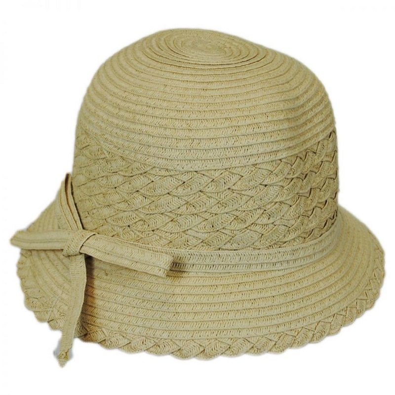 Kid’s Toyo Braid Cloche Hat BEIGE CHILD