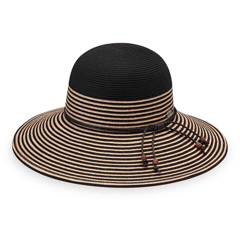 Petite Marseille Wide Brim Sun Hat – Wallaroo Hats Black / Natural Small (56 cm)