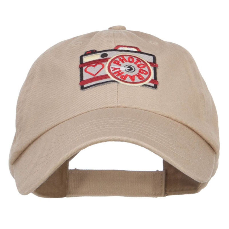 Photography Fun Patched Pet Spun Cap Khaki One Size
