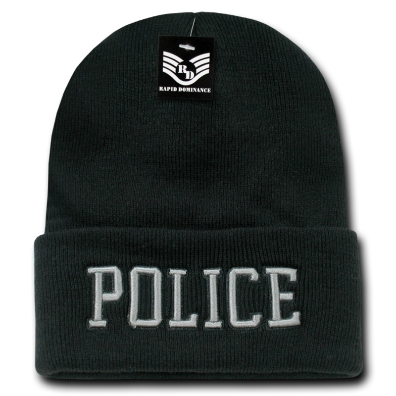 Police Law Enforcement Knit Beanie Cap – R81 Black