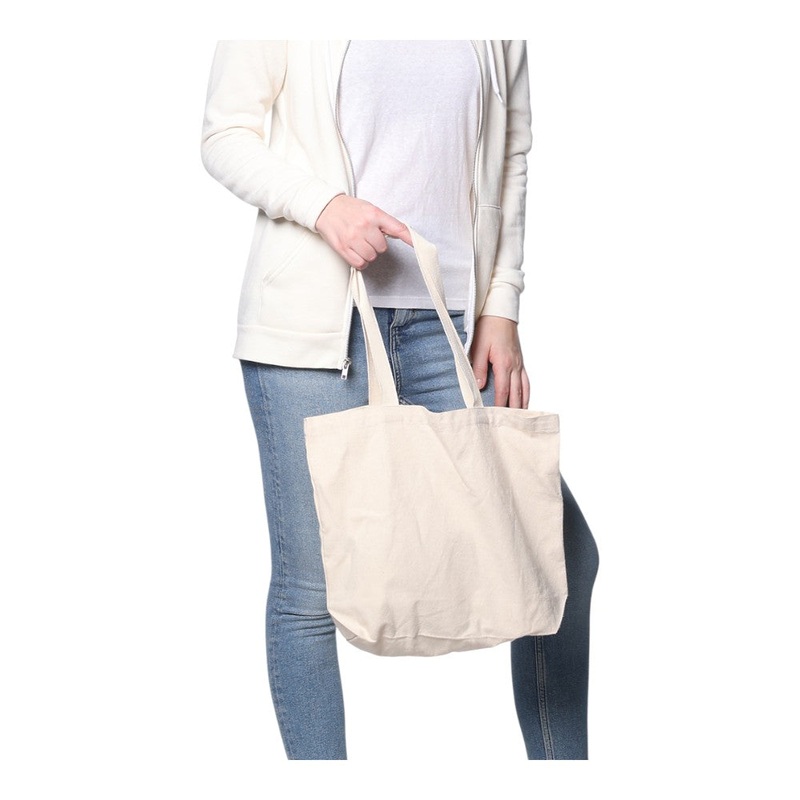 Royal Apparel Organic Cotton Small Canvas Tote  Style C710ORG Made in USA Natural One Size