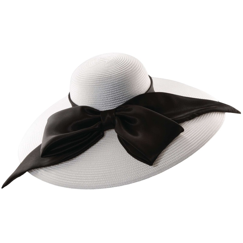 Summer Hat with Huge Satin Bow – Scala Collezione White