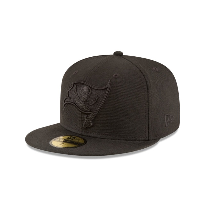 Tampa Bay Buccaneers Black On Black 59FIFTY Fitted Hat 6 7/8