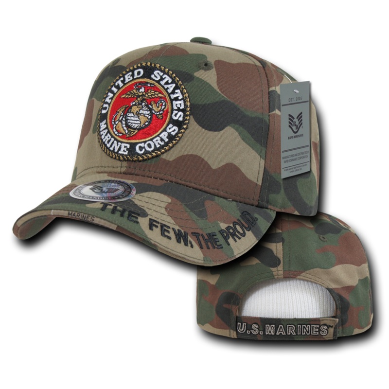 United States Marine Corps Camo Hat, USMC Baseball Cap, US Marines Hat – Rapid Dominance 940 Woodland Camo