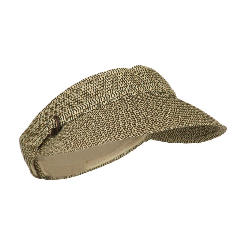 Women’s UPF 50+ Visor with Buckle Accent Black Tweed One Size