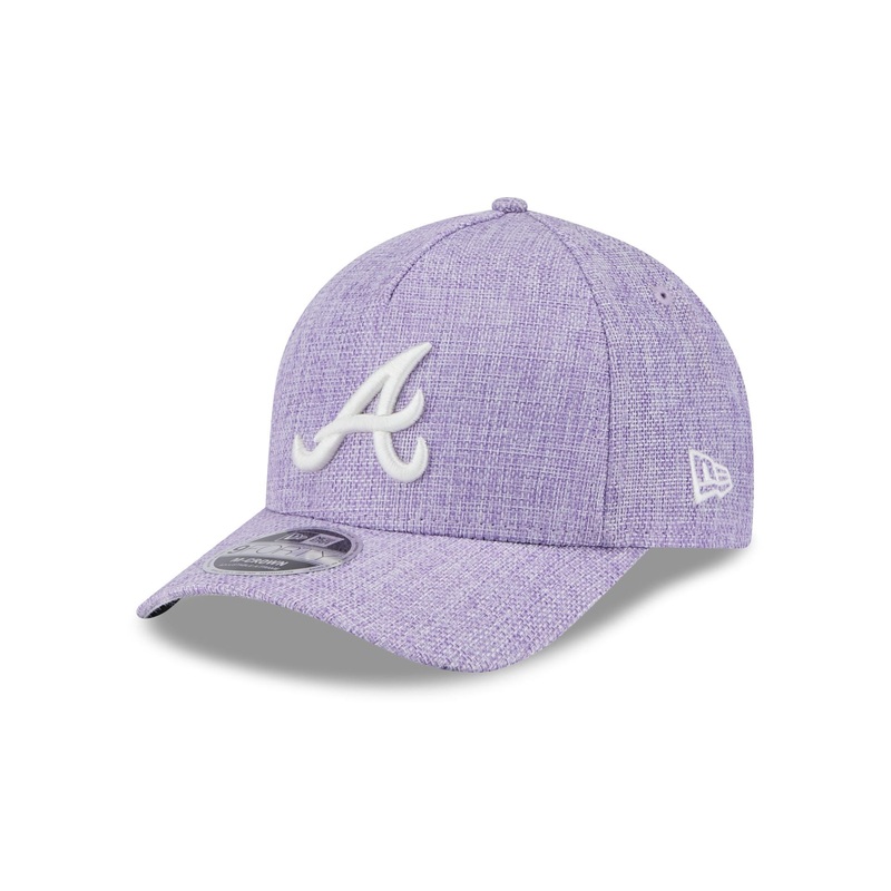 Atlanta Braves Cotton Weave Purple 9FORTY M-Crown A-Frame Snapback Hat One Size