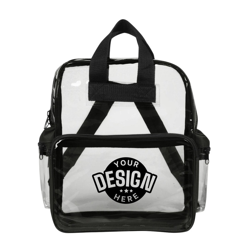 Custom Printed Nissun Clear Backpack CBP3121 Black