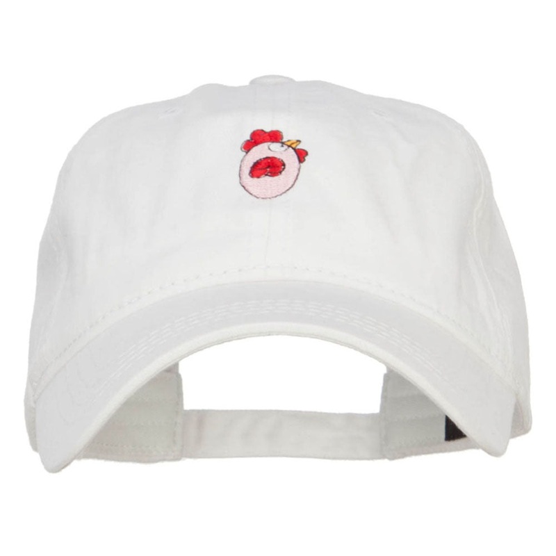 Easter Chicken Egg Embroidered Washed Cap White One Size