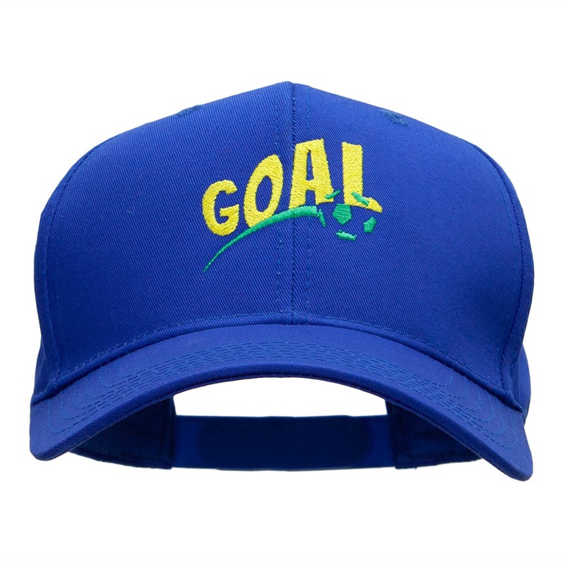Goal Embroidered Cotton Twill Pro Style Cap Royal One Size
