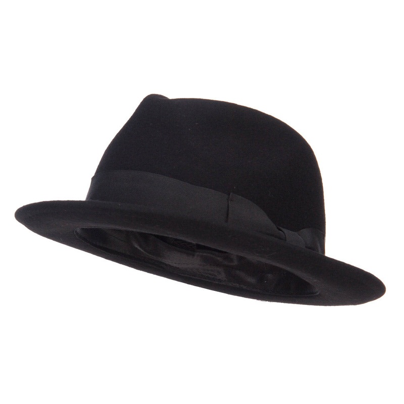 Men’s Wool Felt Upbrim Fedora Black L