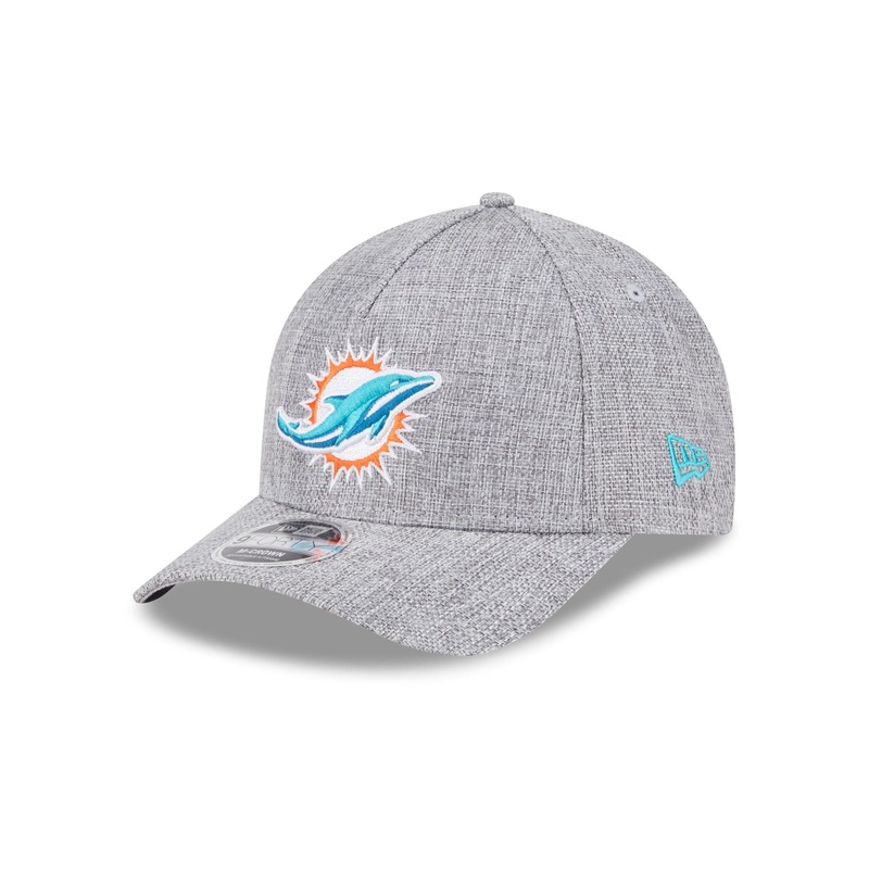 Miami Dolphins Cotton Weave Gray 9FORTY M-Crown A-Frame Snapback Hat One Size