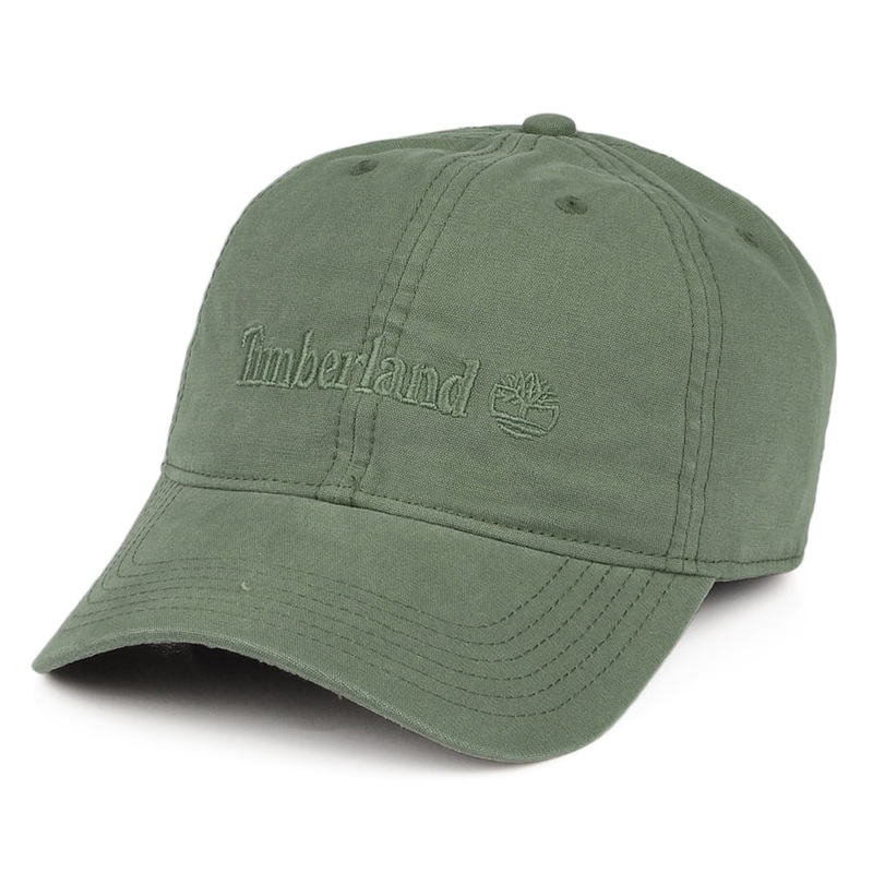 Timberland Hats Cooper Hill Cotton Canvas Baseball Cap – Olive Adjustable