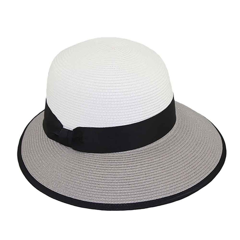 Two Tone Small Brim Facesaver Hat – Jeanne Simmons Hats White / Grey