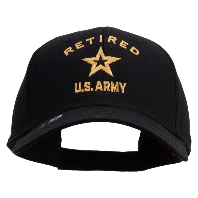 U.S. Army Retired Military Embroiderd Low Profile Cap Black One Size
