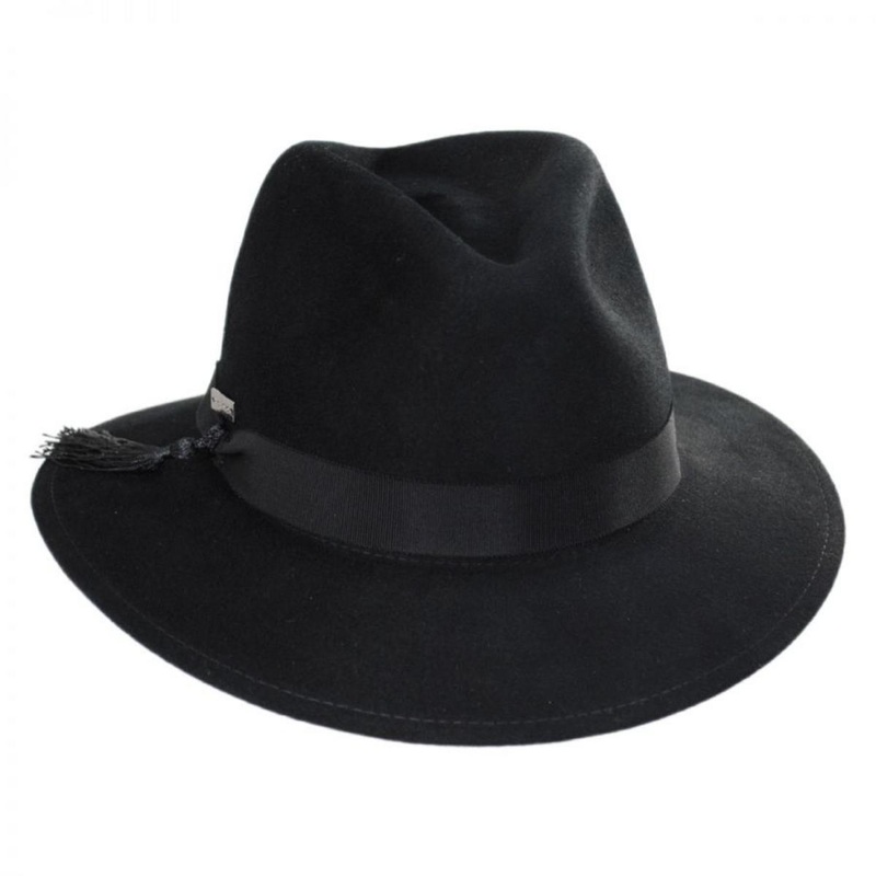 Ashland Wool Felt Fedora Hat BLACK S/M