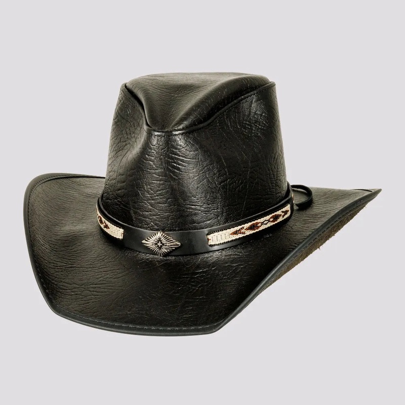 Badlands | Mens Buffalo Leather Cowboy Hat Black MD