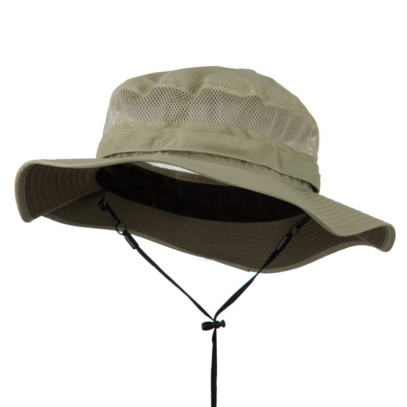 Big Size Taslon UV Bucket Hat Khaki XL-2XL
