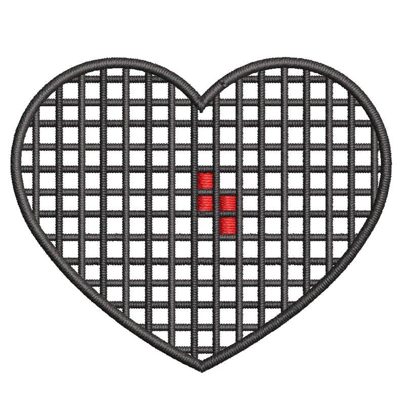 Block Inside Grid Heart Block Inside Grid Heart One Size