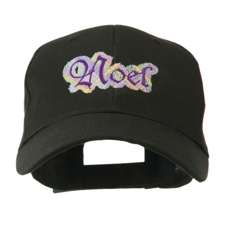 Christmas Plaid Noel Embroidered Cap Black One Size
