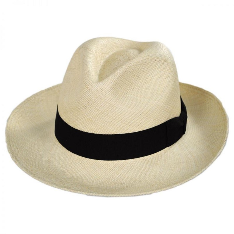 Classic Panama Straw Fedora Hat NATURAL S
