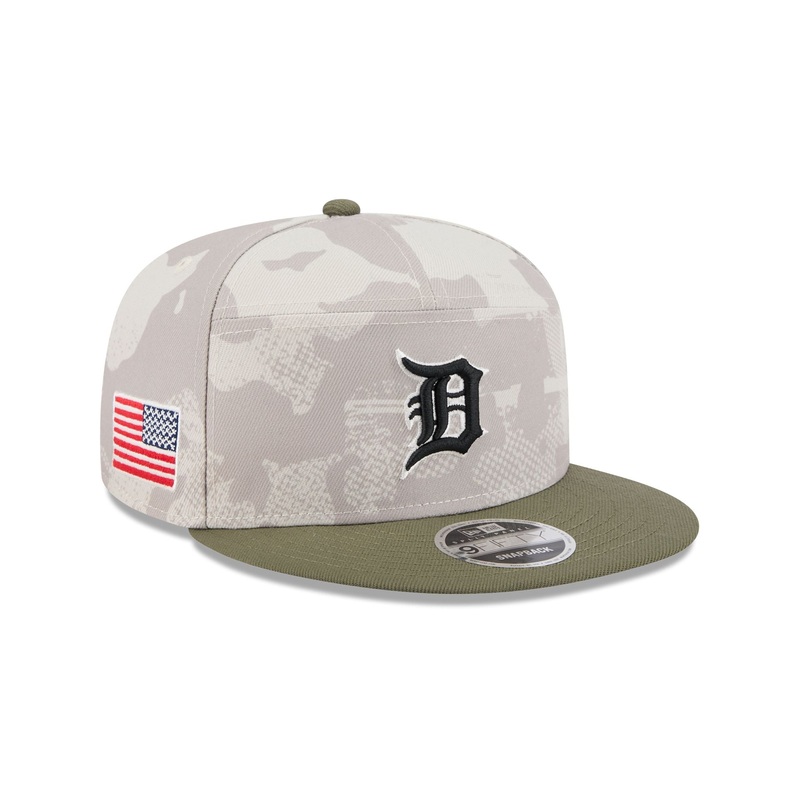 Detroit Tigers Armed Forces Day 2025 Split Panel 9FIFTY Snapback Hat One Size