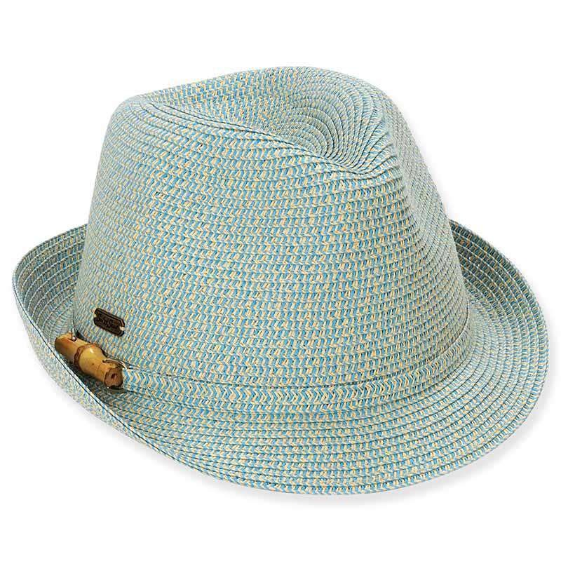Dorset Tweed Summer Trilby Fedora Hat – Sun ‘N’ Sand Hats Aqua Tweed Medium (57 cm)