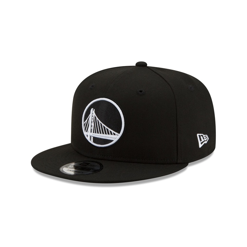 Golden State Warriors Basic Black & White 9FIFTY Snapback Hat One Size