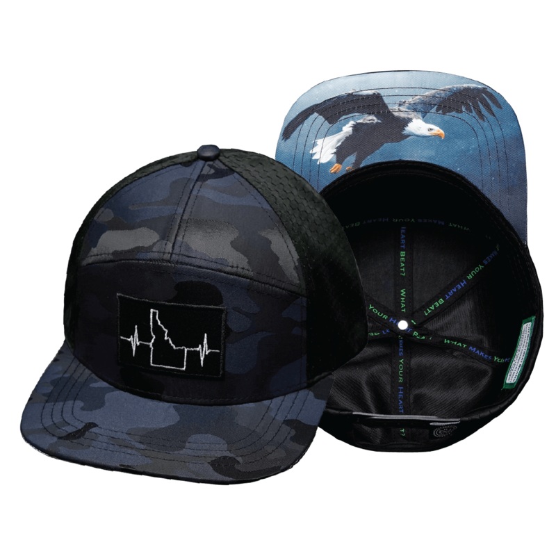Idaho Hat – Flat Bill – Navy Camo / Black – Laser Mesh