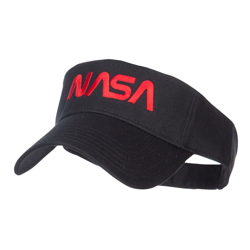NASA Letter Logo Embroidered Sun Visor Black One Size