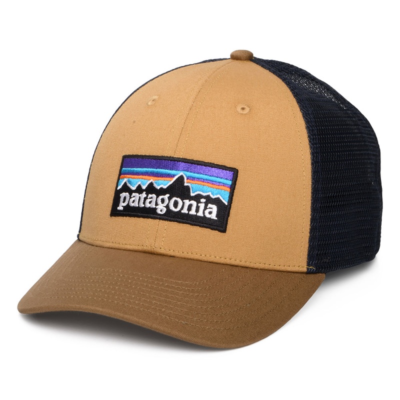 Patagonia Hats P-6 Logo Organic Cotton LoPro Trucker Cap – Tan-Navy Adjustable