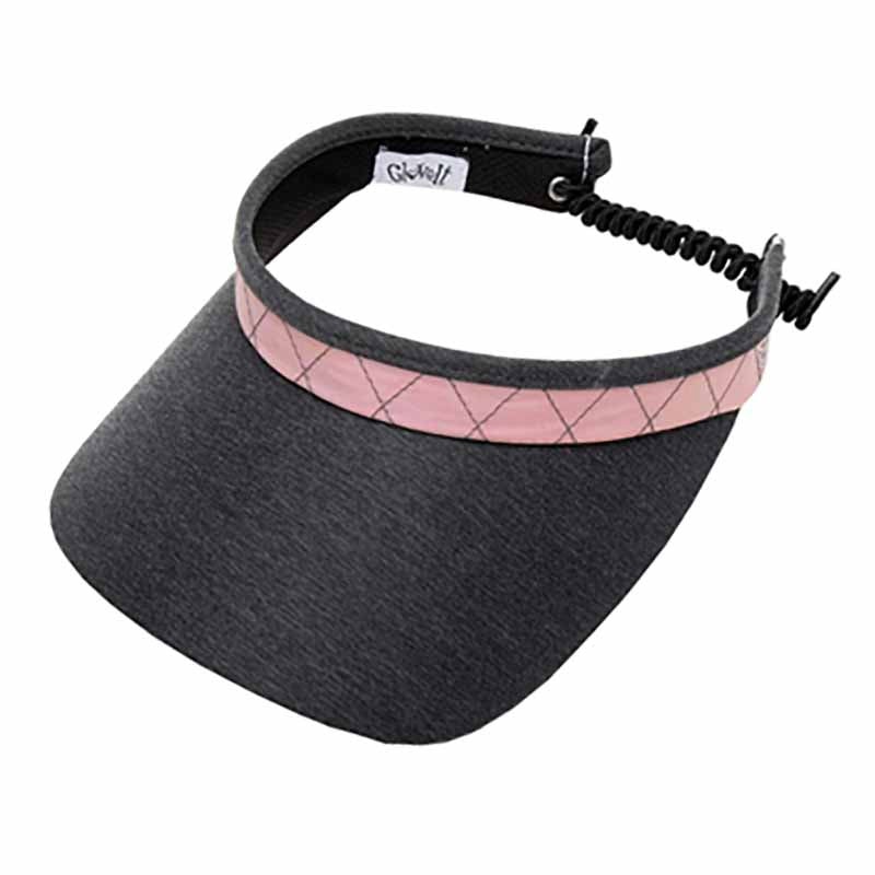 Rose Gold Quilt Golf Sun Visor with Coil Lace by GloveIt Grey