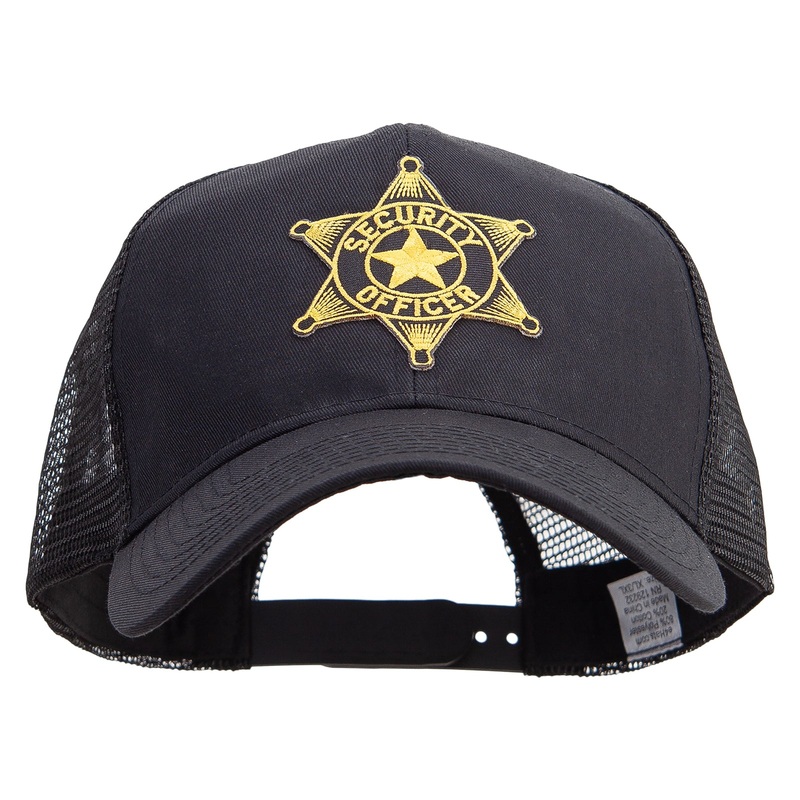 Security Star Patched Big Size Solid Cotton Twill High Profile Mesh Pro Style Cap Black XL-3XL