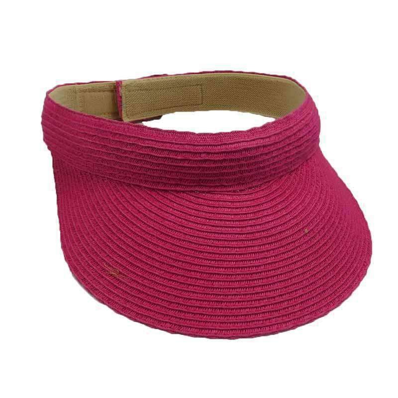 Solid Color Straw Sun Visor – Jeanne Simmons Accessories Fuchsia