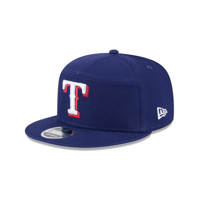 Texas Rangers Cotton Canvas Split Panel 9FIFTY Trucker Hat One Size