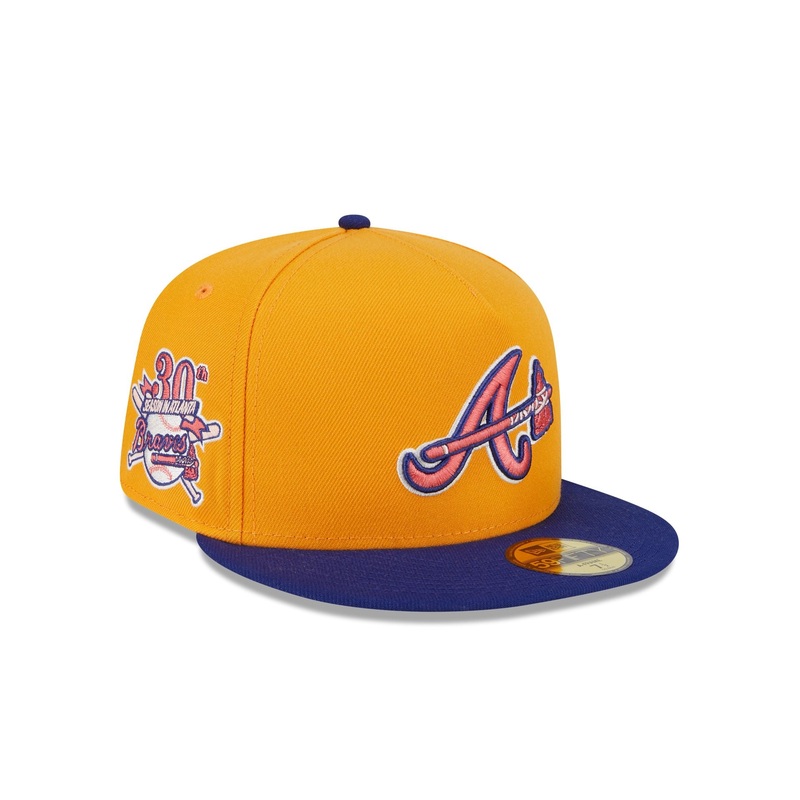 Atlanta Braves Gold 59FIFTY A-Frame Fitted Hat 7