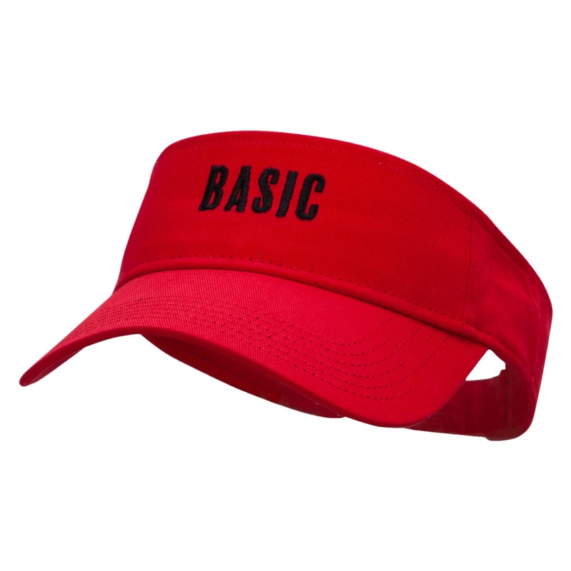 BASIC Embroidered Cotton Twill Sun Visor Red One Size