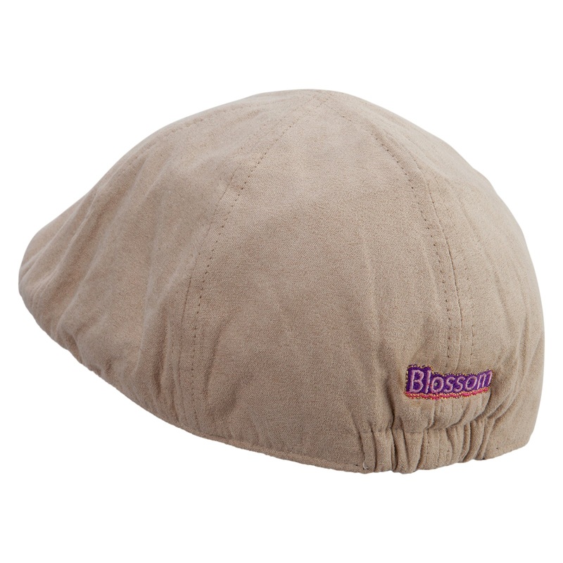 Blossom Embroidered Suede Duck Bill Ivy Hat Tan One Size