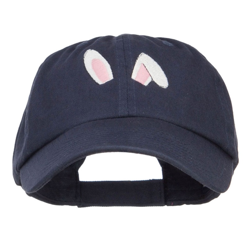 Bunny Ears Embroidered Low Cap Navy One Size