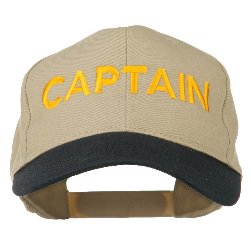 Captain Embroidered Cotton Twill Cap Navy Khaki One Size