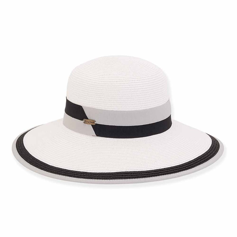 Elegant Double Ribbon Shapeable Brim Sun Hat – Sun ‘N’ Sand Hats White Medium (57 cm)