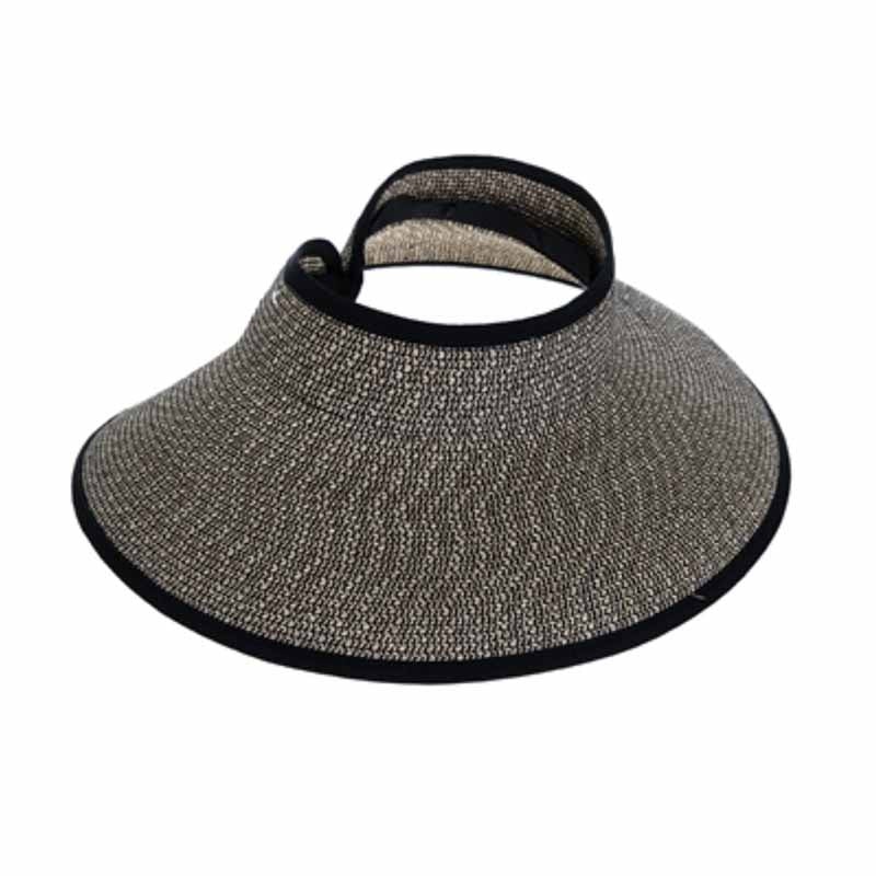 Heathered Roll Up Sun Visor Hat – Boardwalk Style Black Tweed