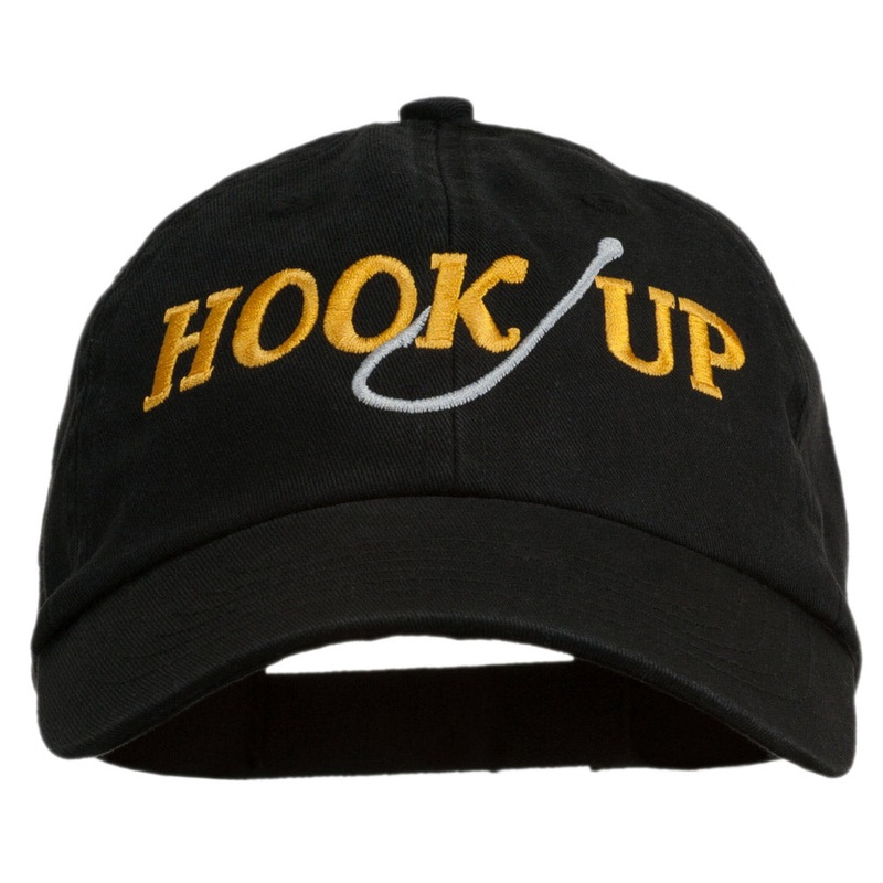 Hook Up Fishing Embroidered Low Profile Cap Black One Size