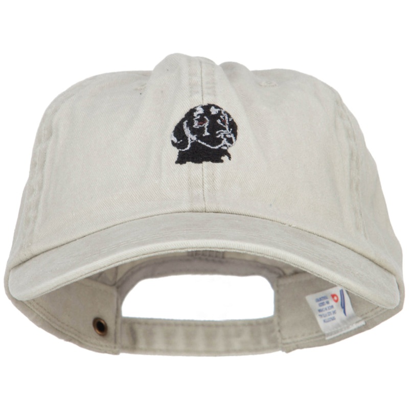 Labrador Retriever Head Embroidered Washed Cotton Twill Cap Stone One Size