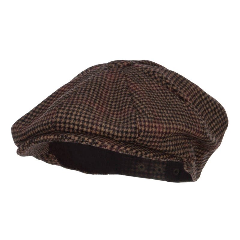 Men’s Wool Blend 8 Panel Newsboy Hat Grey One Size